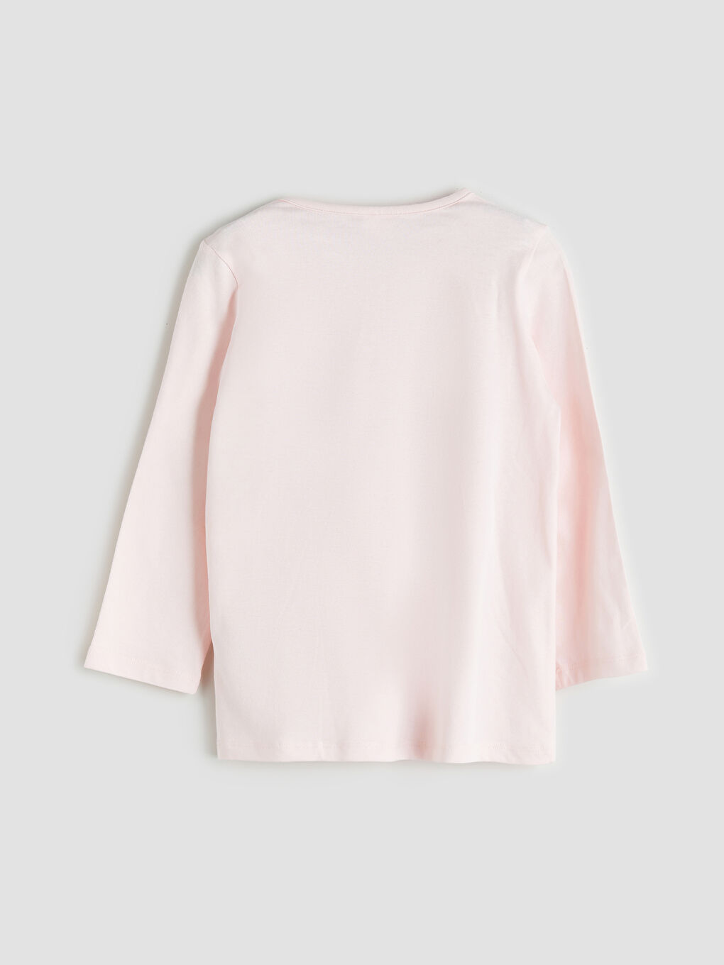 Pembe Bisiklet Yaka Kız Çocuk Pijama Üst-1