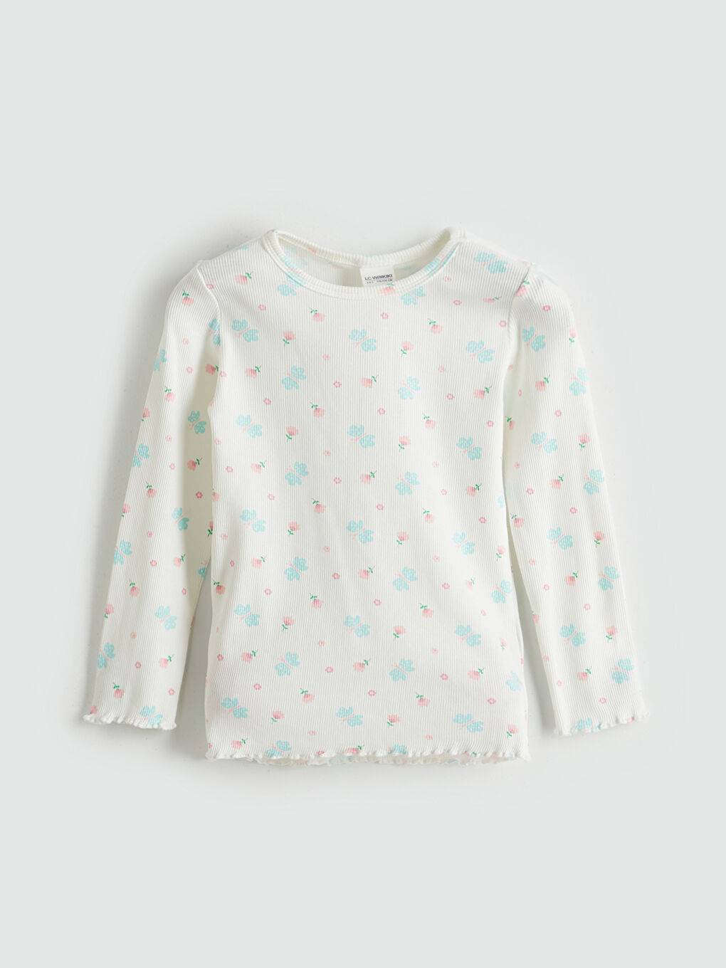 LCW Kids سێتی بیجامە گوڵدار یه‌خه‌ خڕ بۆ کچان -W50853Z1-LRA