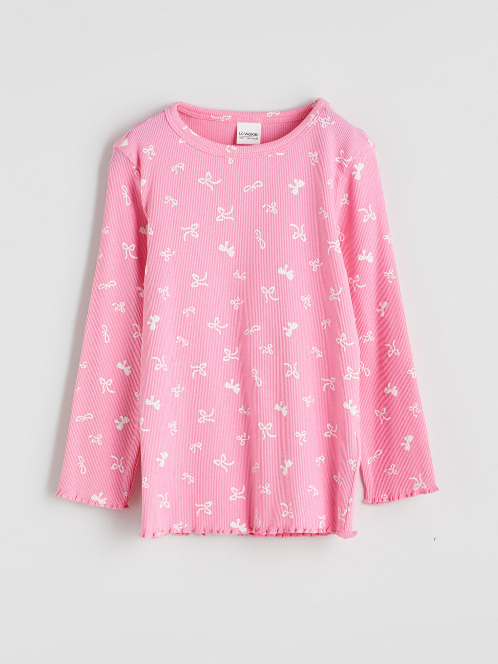 LCW Kids سێتی بیجامە چاپکراوی یه‌خه‌ خڕ بۆ کچان -W50863Z1-LT4