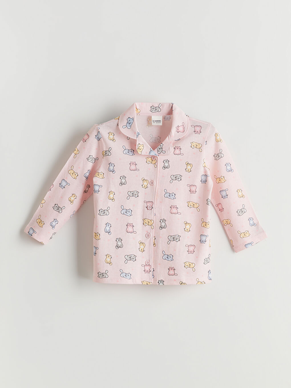 LCW Kids سێتی بیجامەی چاپکراوی یه‌خه‌ی كراسی بۆ کچان -W50879Z1-LT4