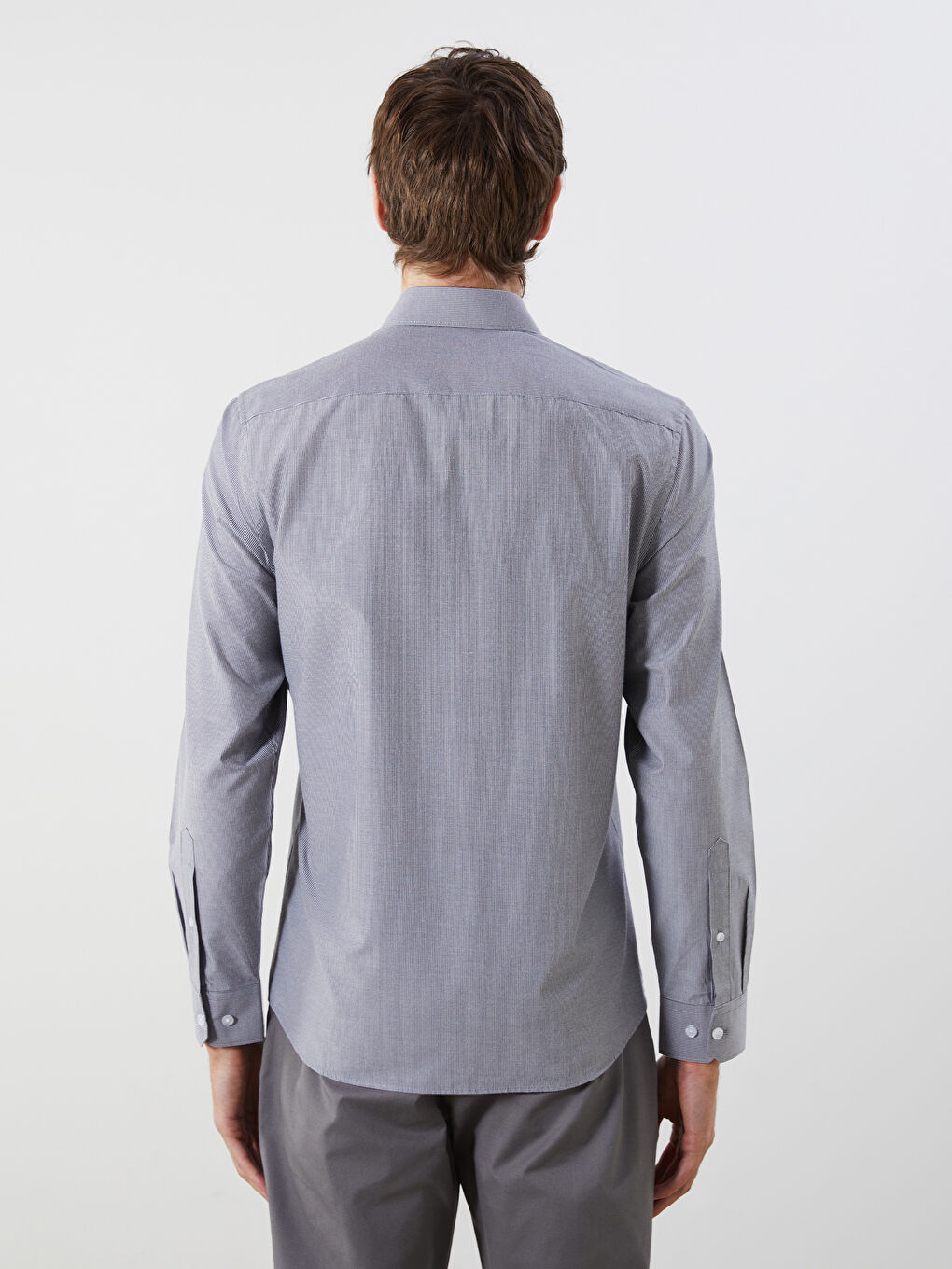 LCWAIKIKI Formal Slim Fit Long Sleeve Striped Poplin Men's Shirt -W50883Z8-LE0