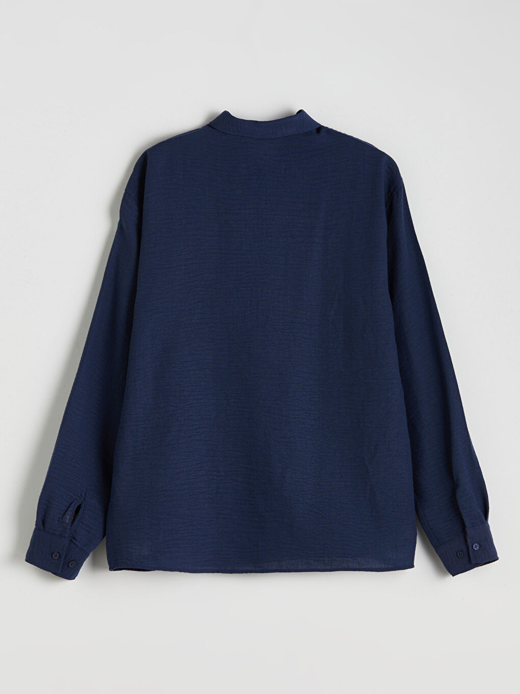 Lacivert Regular Fit Uzun Kollu Erkek Gömlek-5