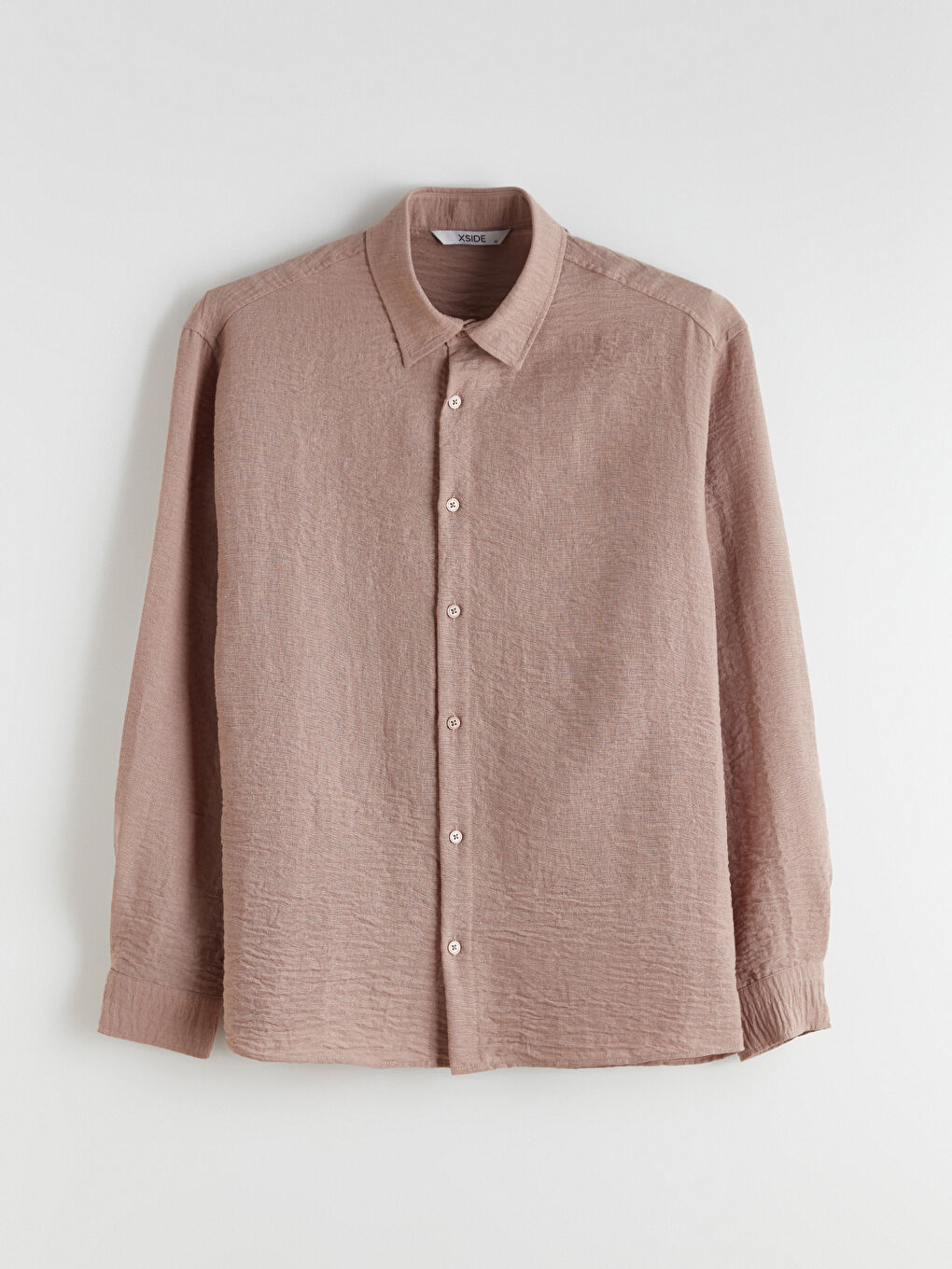 Bej Regular Fit Uzun Kollu Erkek Gömlek-4