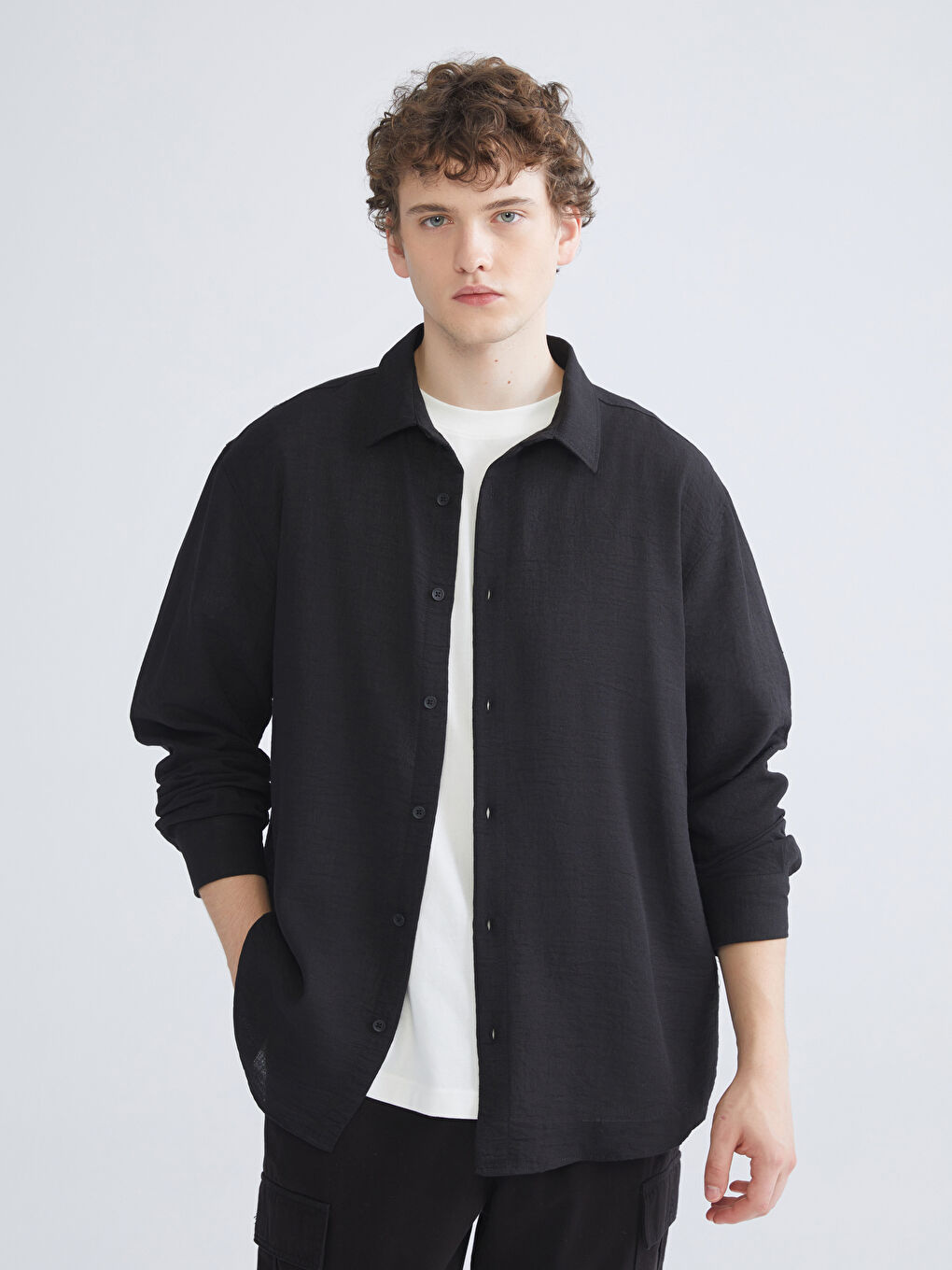 XSIDE Regular Fit Long Sleeve Men's Shirt -W50886Z8-RQL