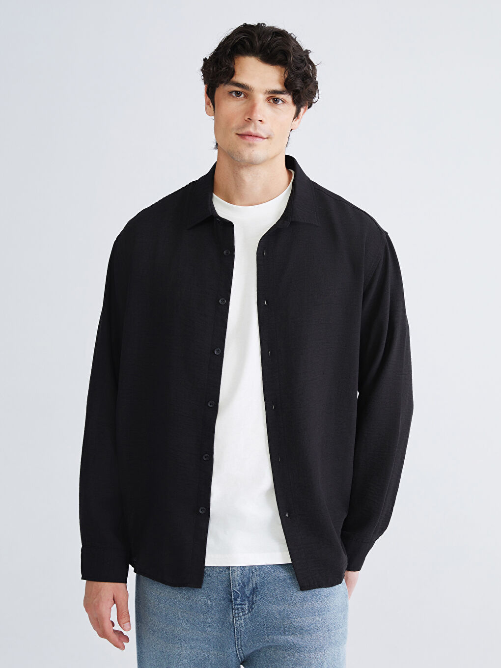 Regular Fit Long Sleeve Men's Shirt-2