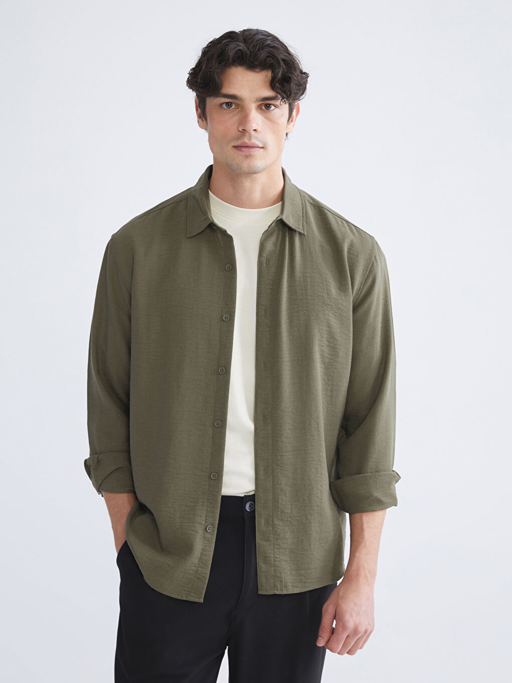 XSIDE Regular Fit Long Sleeve Men's Shirt -W50886Z8-SEM