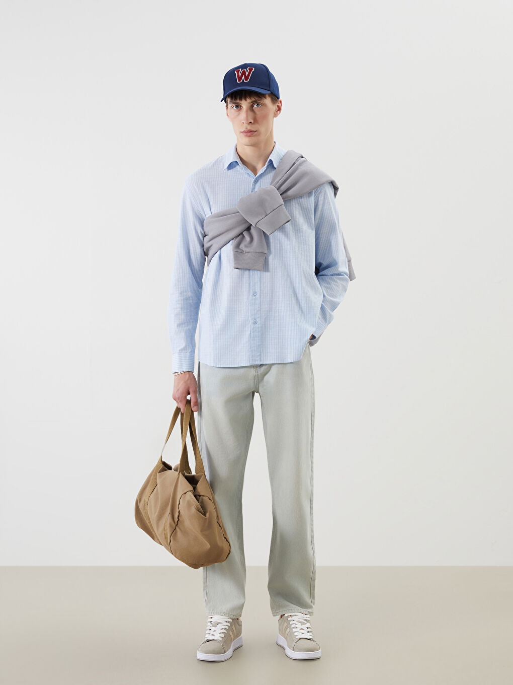 XSIDE Regular Fit Long Sleeve Linen Blend Men's Shirt -W50889Z8-LEN
