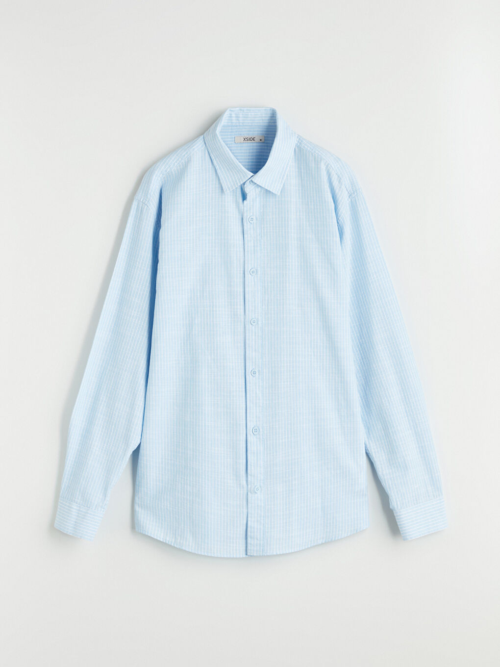 XSIDE Regular Fit Long Sleeve Linen Blend Men's Shirt -W50889Z8-LEN