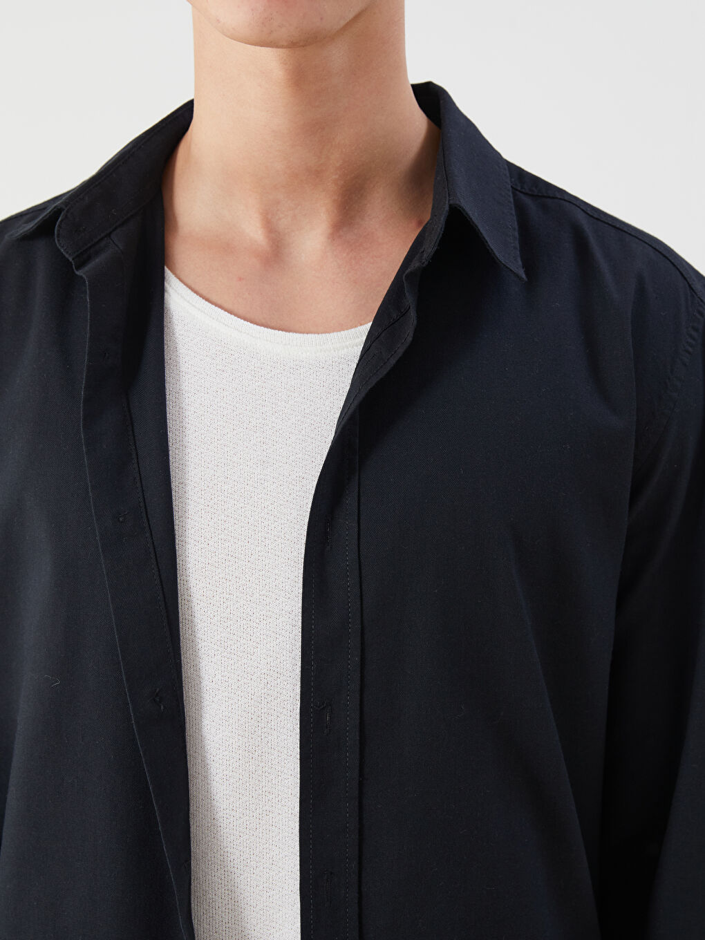 XSIDE Regular Fit Long Sleeve Gabardine Men's Shirt -W50893Z8-RQL
