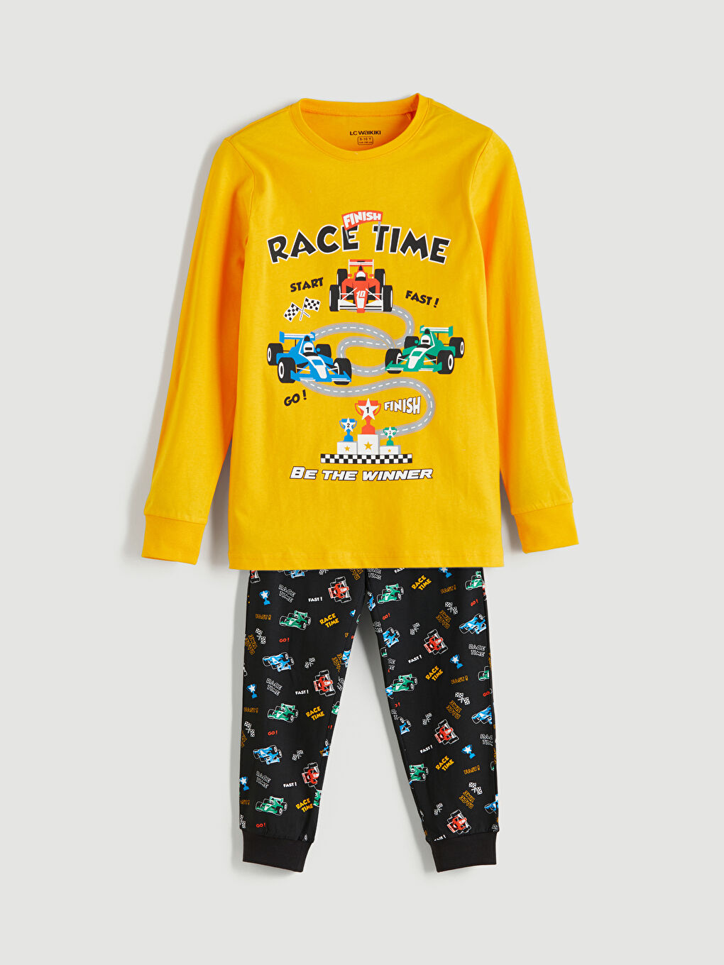 LCW Kids Crew Neck Printed Boys' Pyjama Set -W50972Z4-GAA