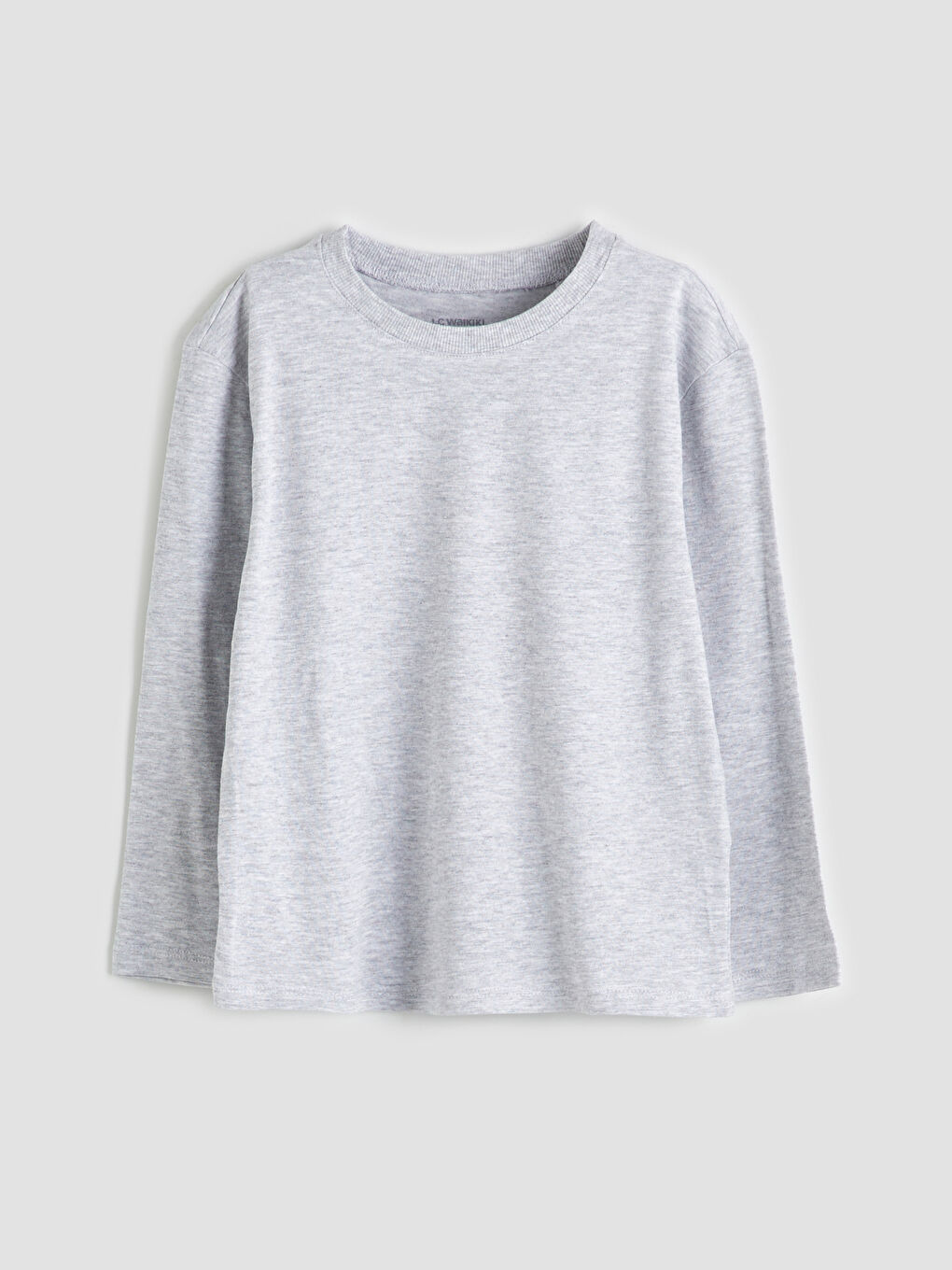 Gri Bisiklet Yaka Erkek Çocuk Tişört