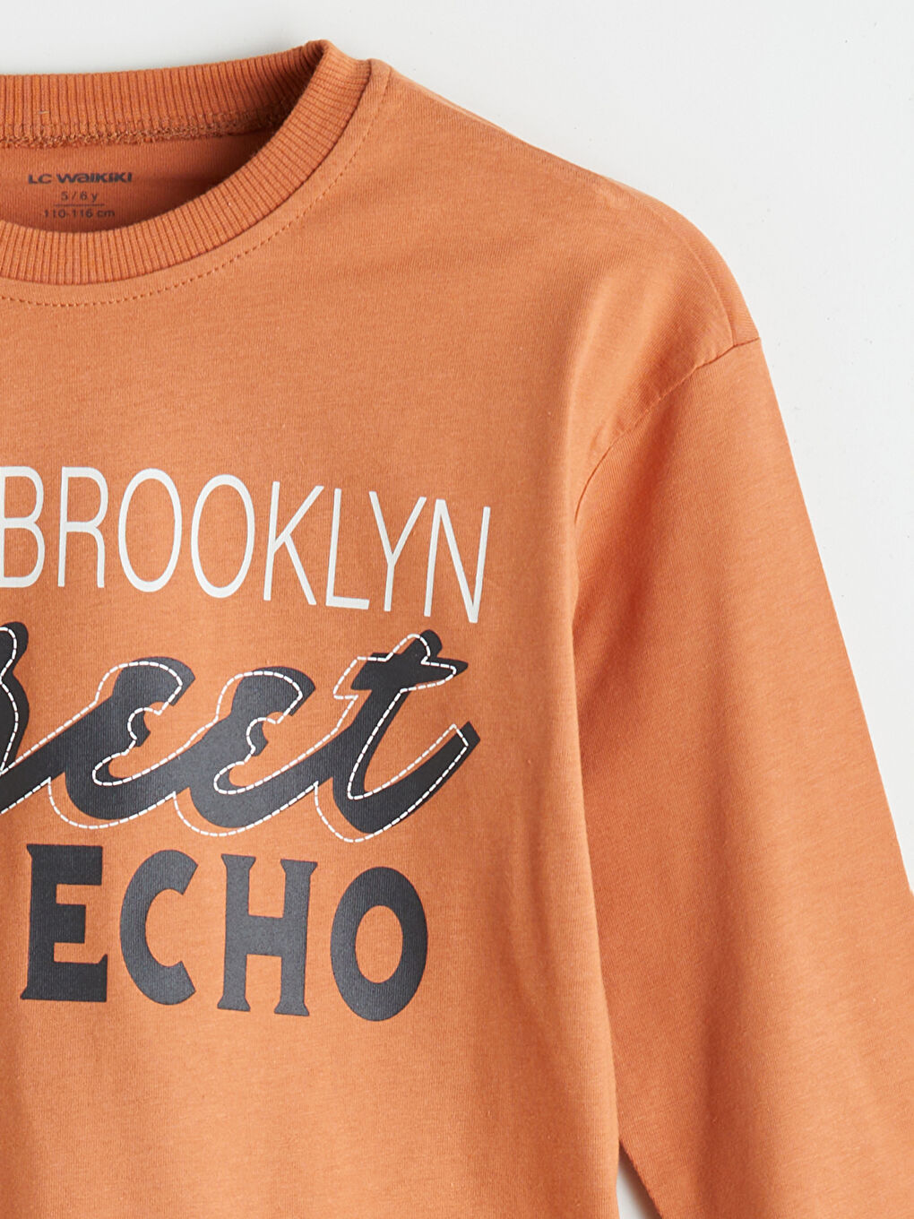 Turuncu Brooklyn Baskılı Erkek Çocuk Tişört-2