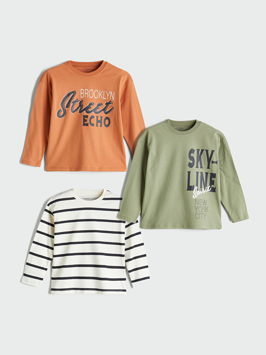 LCW Kids Crew Neck Boys' T-Shirt 3-pack -W50984Z1-GCP