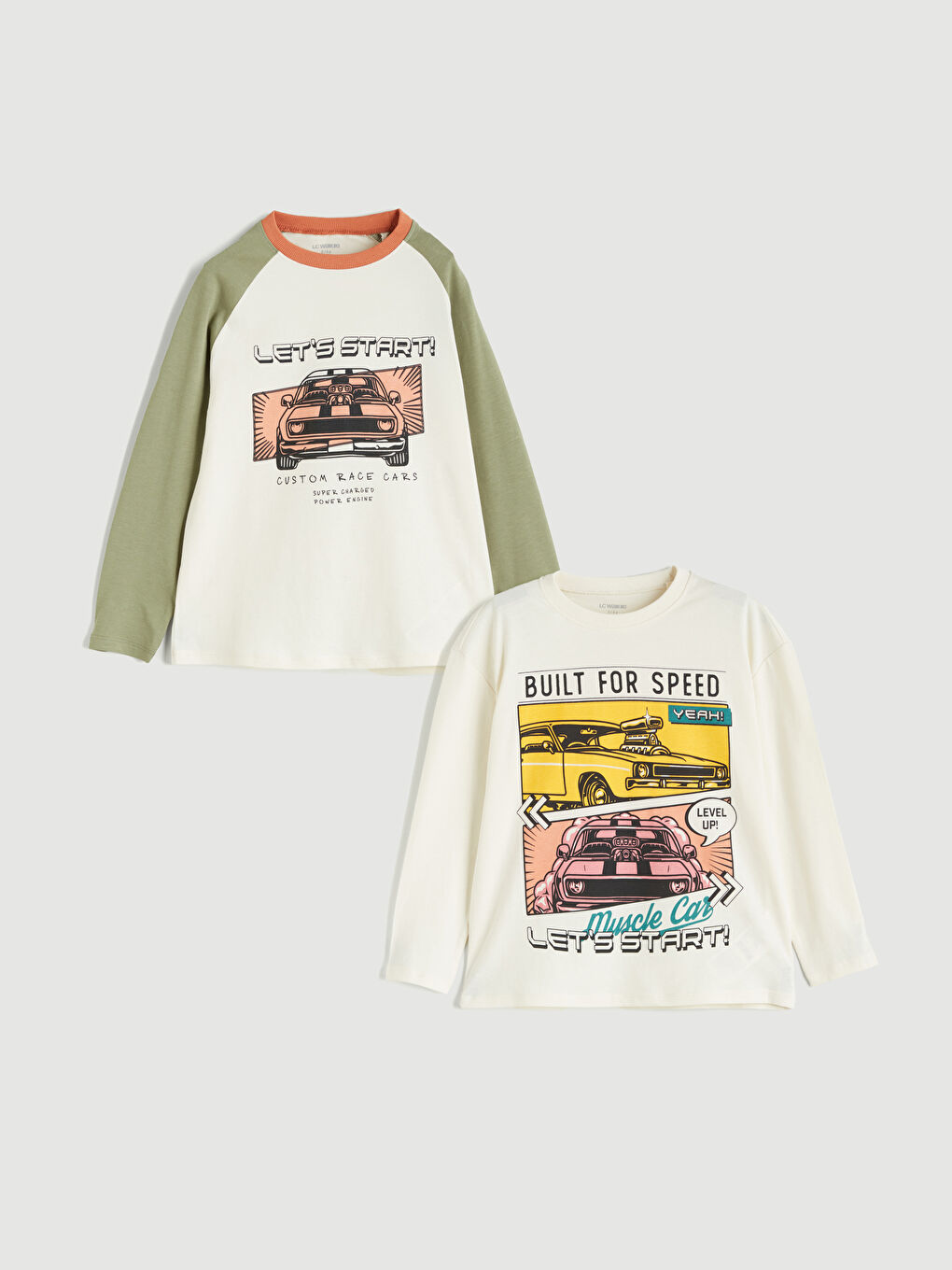 LCW Kids Crew Neck Printed Boys' T-Shirt 2 Pack -W50993Z1-QVK