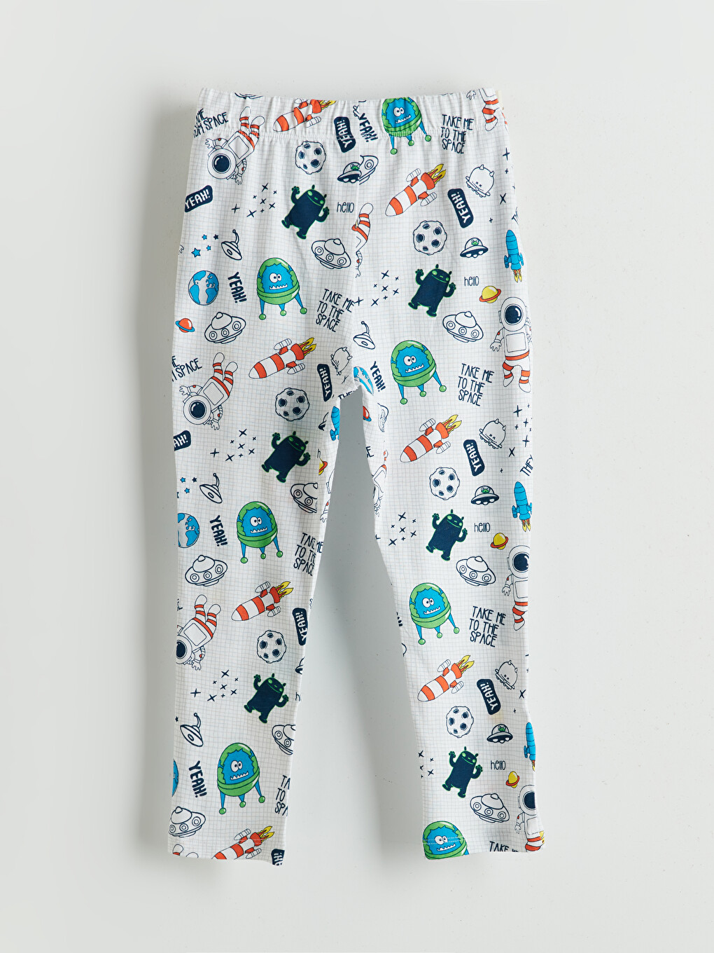 Beyaz Desenli Erkek Çocuk Pijama Alt-1