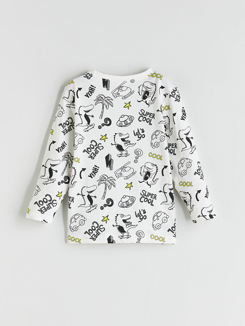 Ekru Baskılı Erkek Çocuk Pijama Üst-1