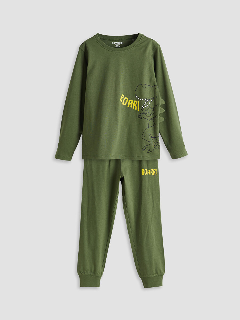 LCW Kids طقم بيجاما أولاد مطبوع ديناصور بكول مدور -W51025Z1-H9B
