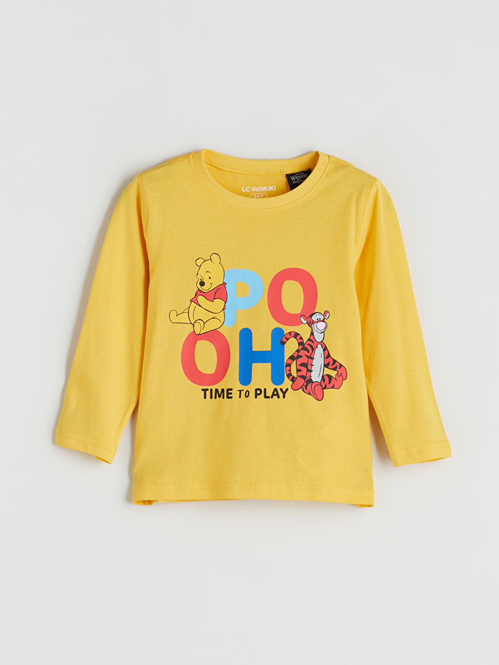 Sarı Winnie the Pooh Baskılı Erkek Çocuk Pijama Üstü