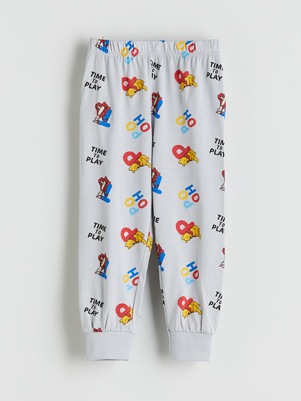 Gri Beli Lastikli Winnie the Pooh Baskılı Erkek Çocuk Pijama Alt