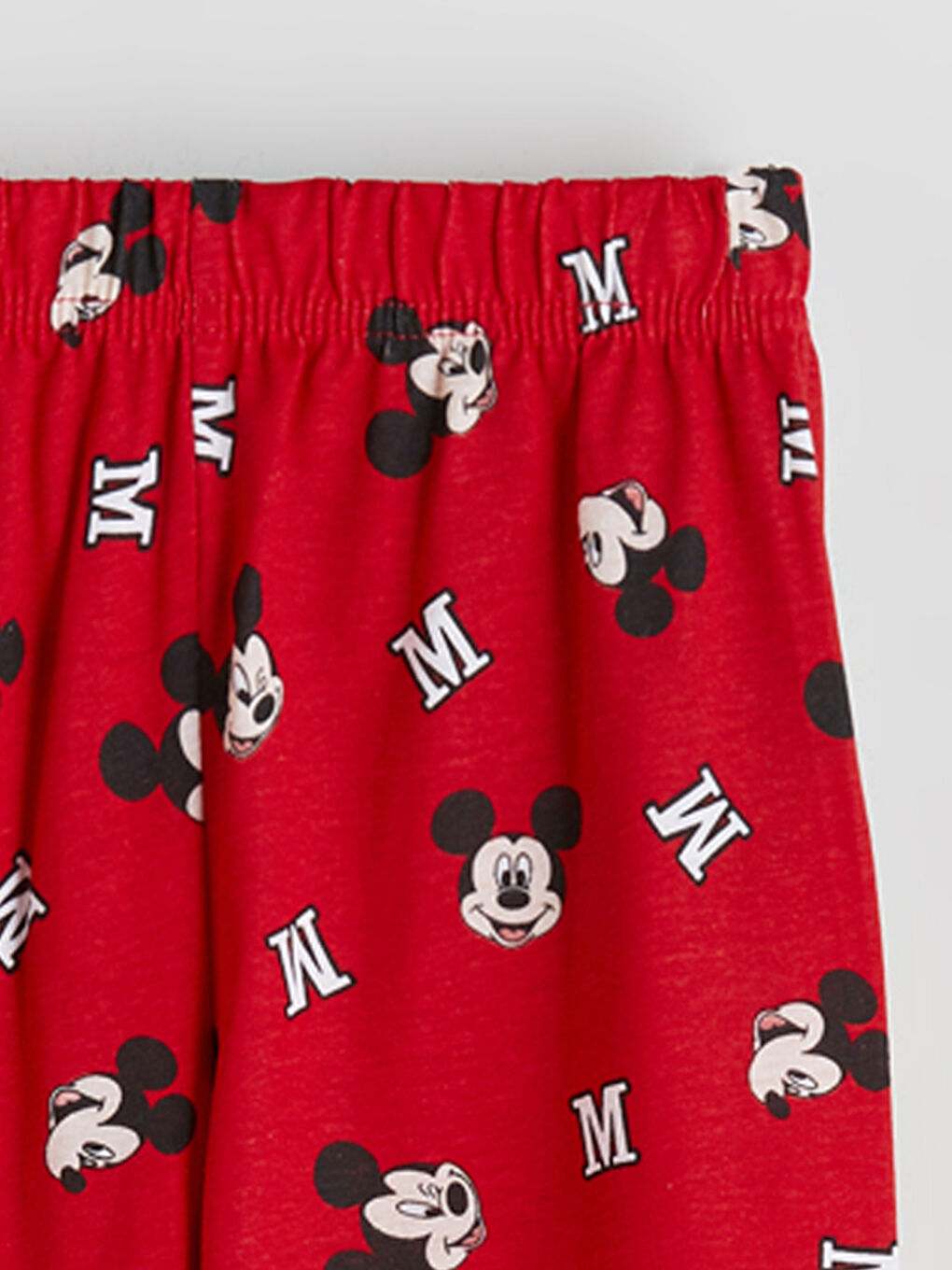 Kırmızı Beli Lastikli Mickey Mouse Baskılı Erkek Çocuk Pijama Alt-1