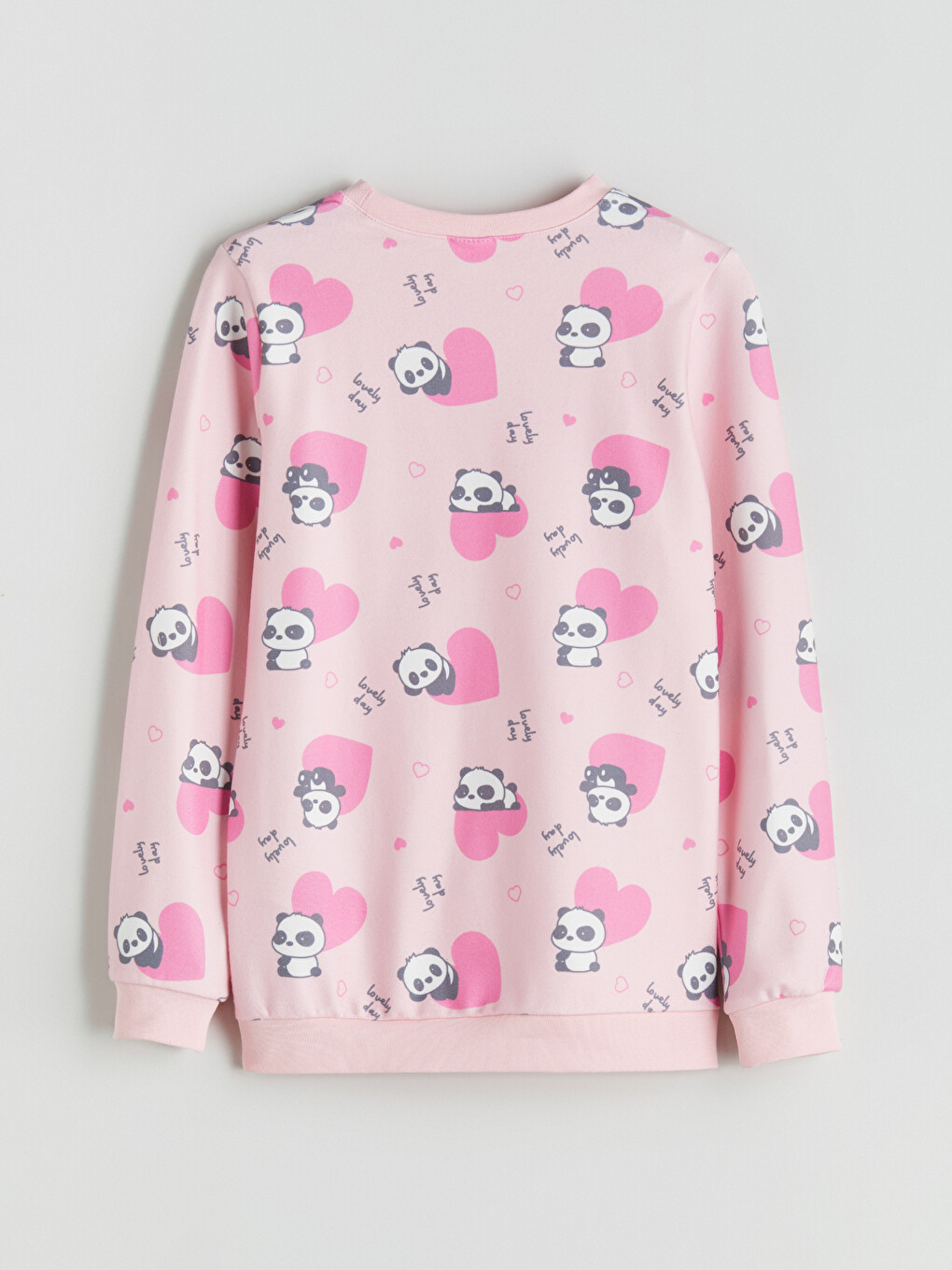 Pembe Desenli Kız Çocuk Pijama Üst-1