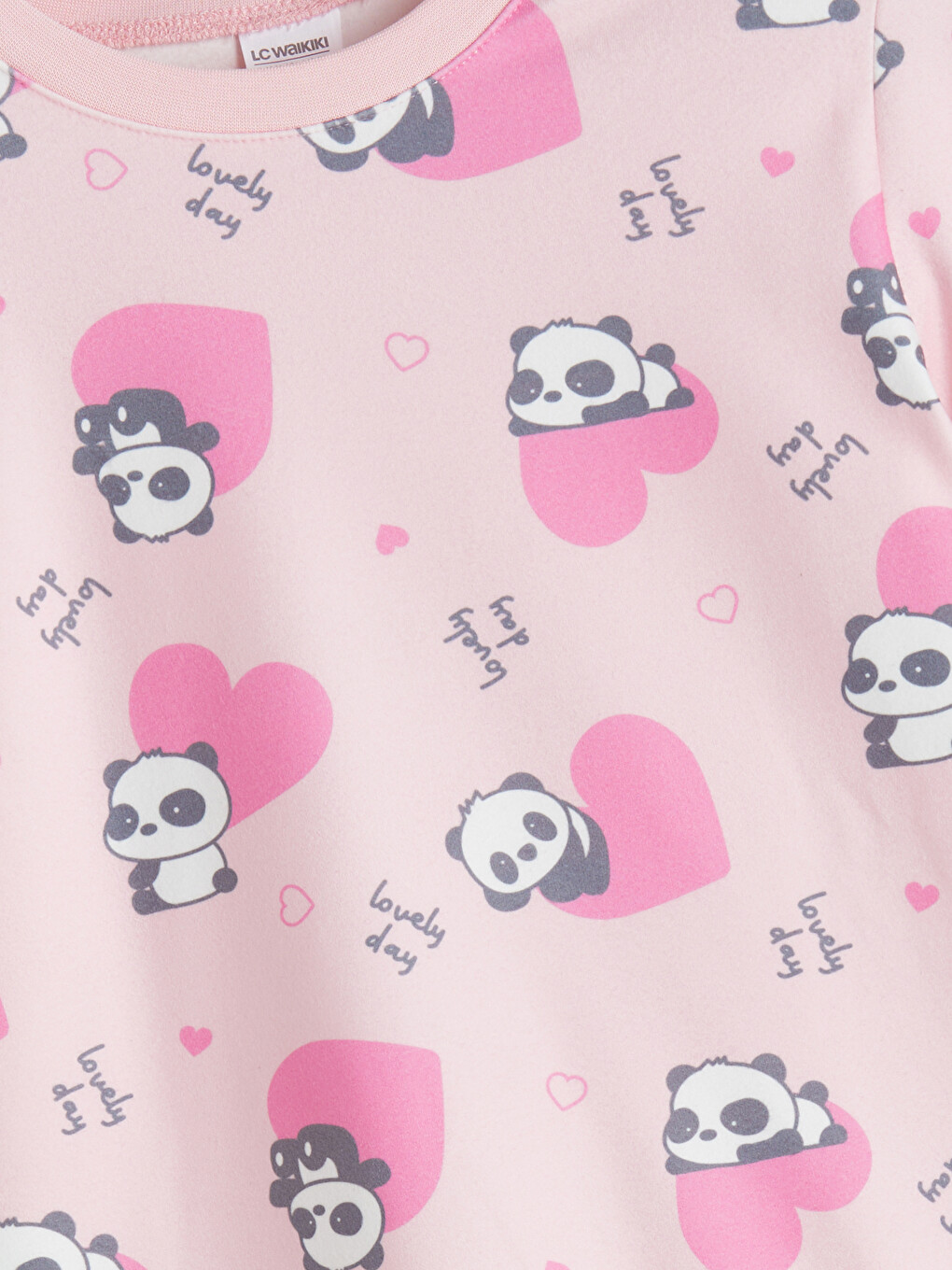 Pembe Desenli Kız Çocuk Pijama Üst-2