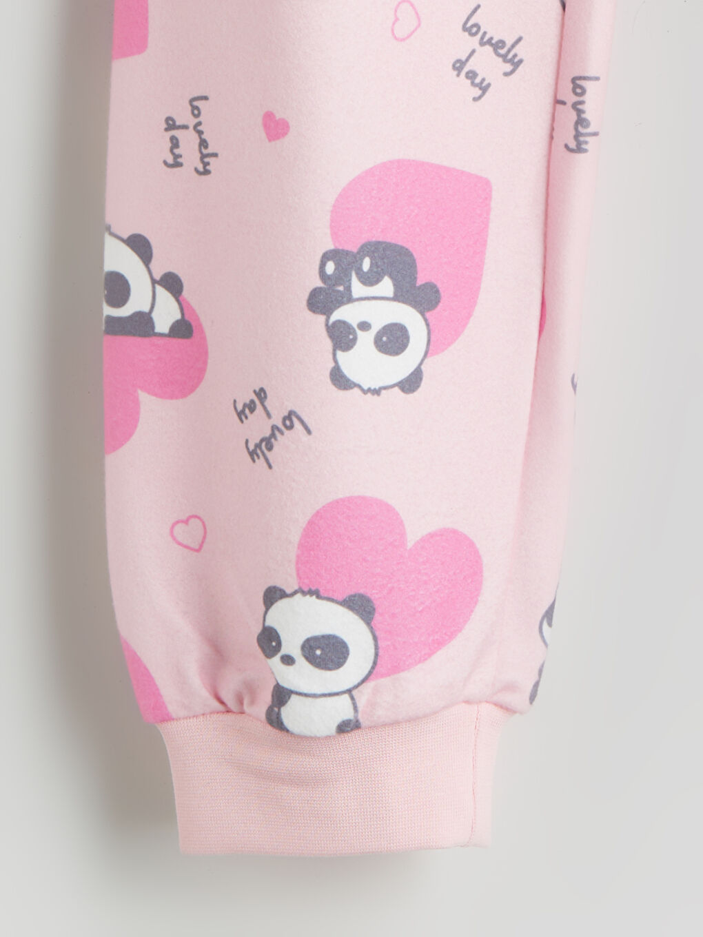 Pembe Beli Lastikli Kız Çocuk Pijama Alt-2