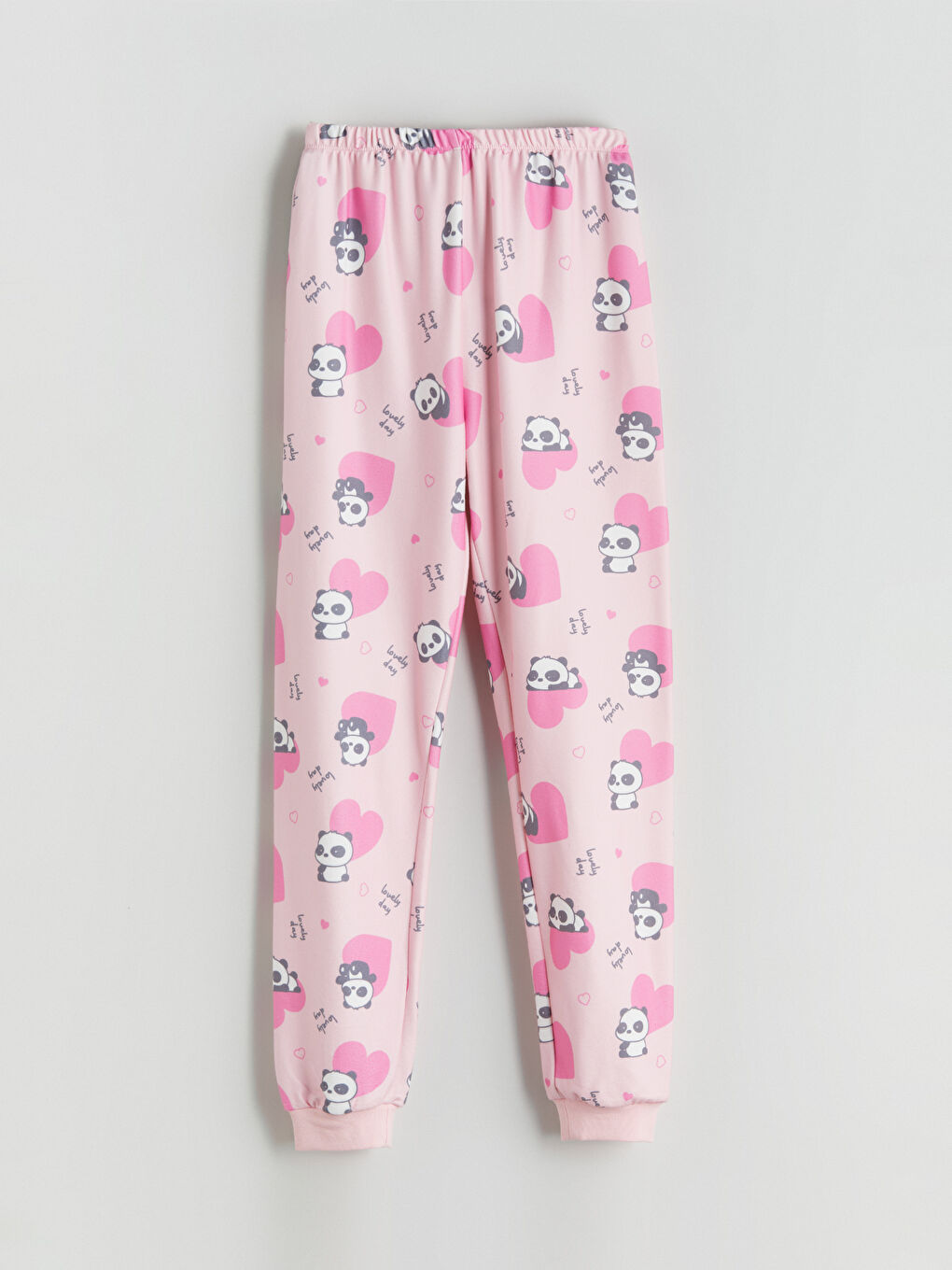 Pembe Bisiklet Yaka Baskılı Kız Çocuk Pijama Takımı-4