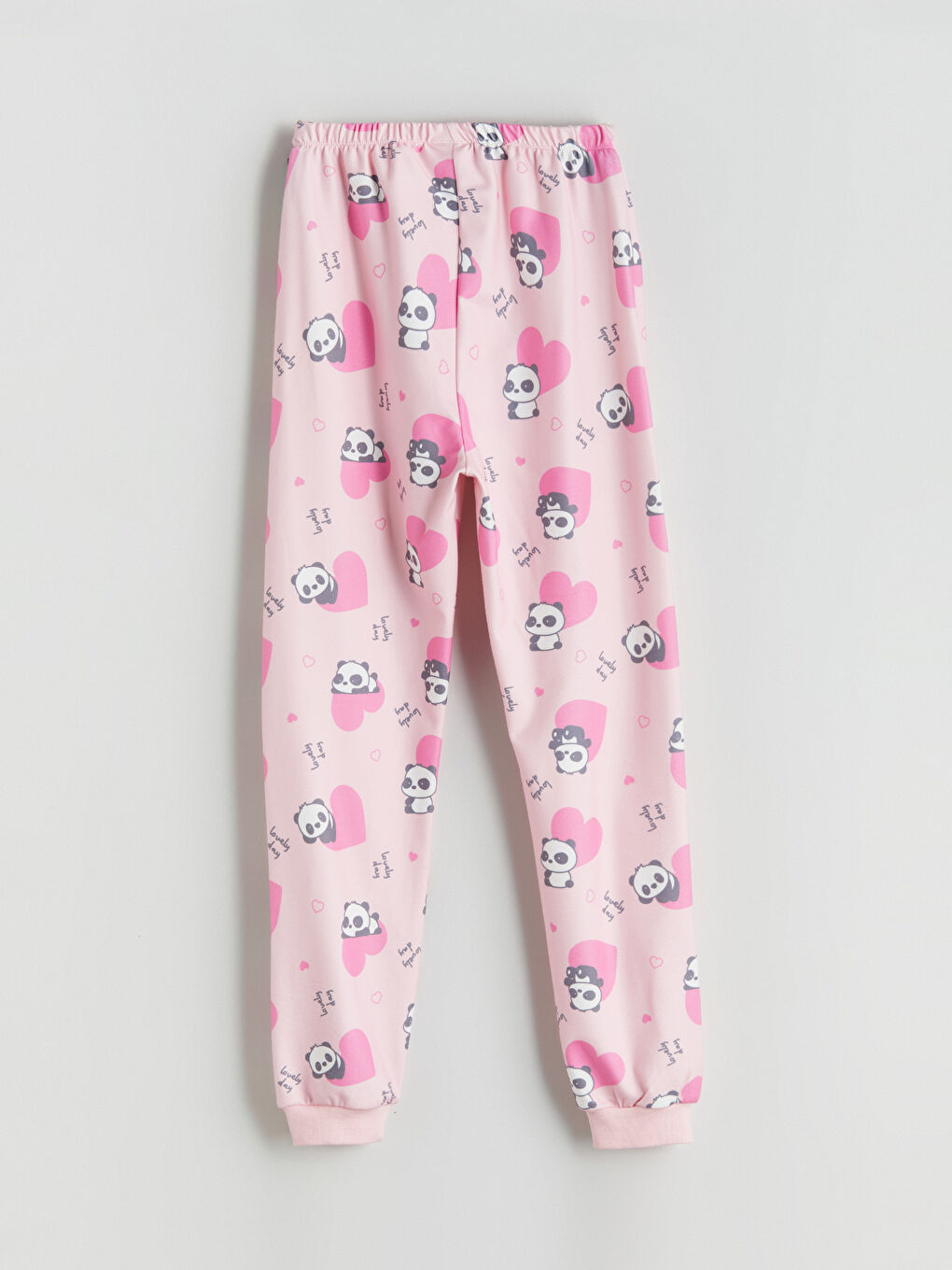 Pembe Bisiklet Yaka Baskılı Kız Çocuk Pijama Takımı-6