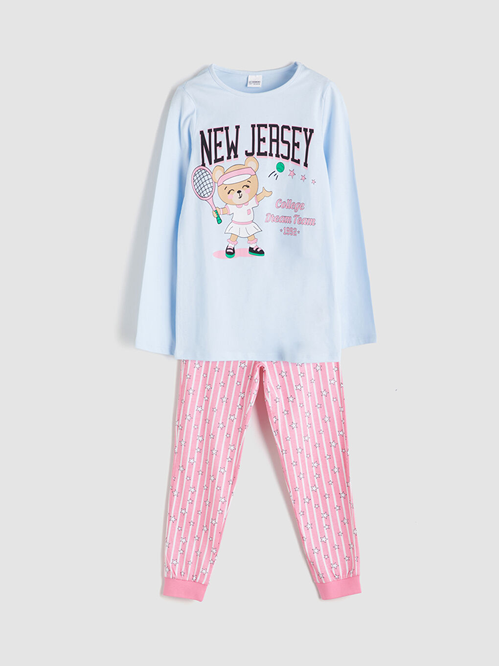 Crew Neck Girls' Pyjama Set