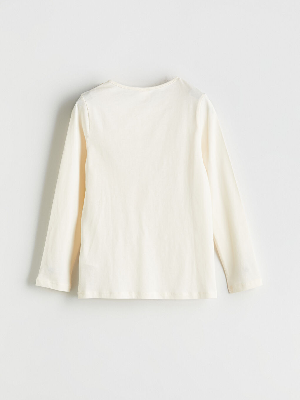 Ekru Bisiklet Yaka Kız Çocuk Pijama Üst-2