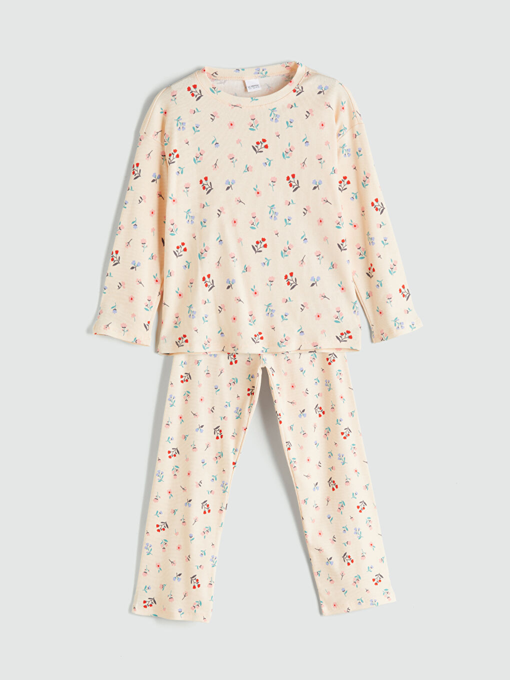 LCW Kids Crew Neck Floral Girls' Pyjama Set -W51070Z4-LQH
