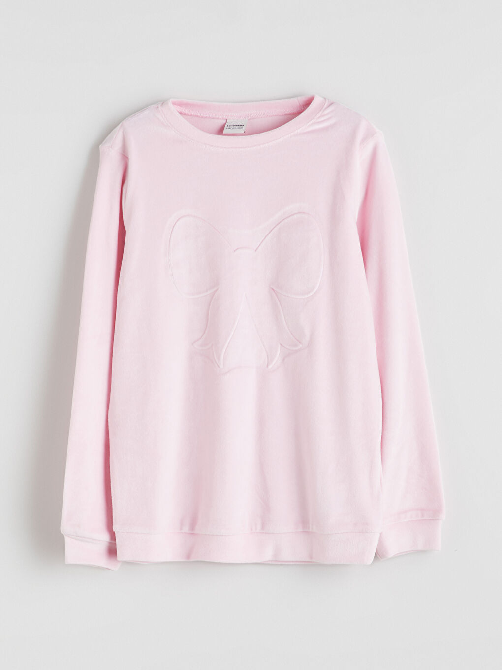 Pembe Fiyonk Desenli Kız Çocuk Pijama Üst