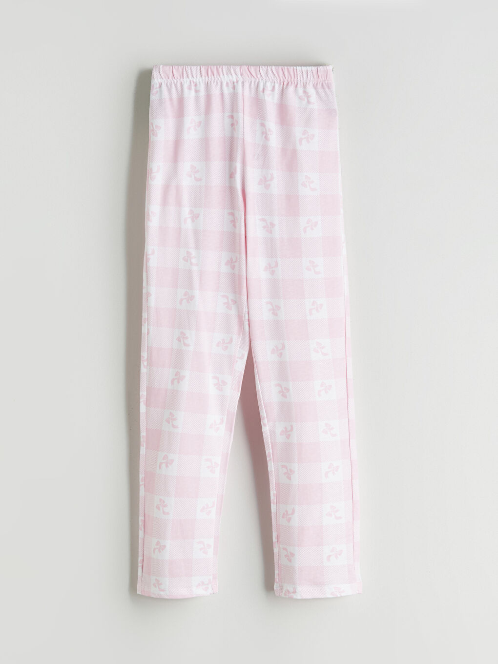 Pembe Beli Lastikli Kız Çocuk Pijama Alt