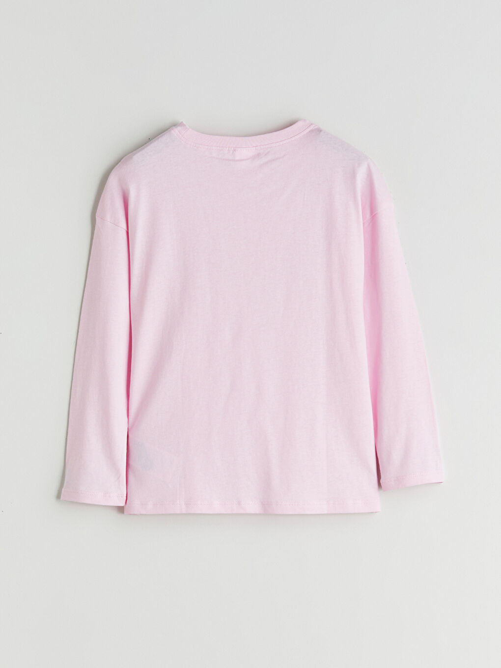 Pembe Bisiklet Yaka Kız Çocuk Pijama Üst-2