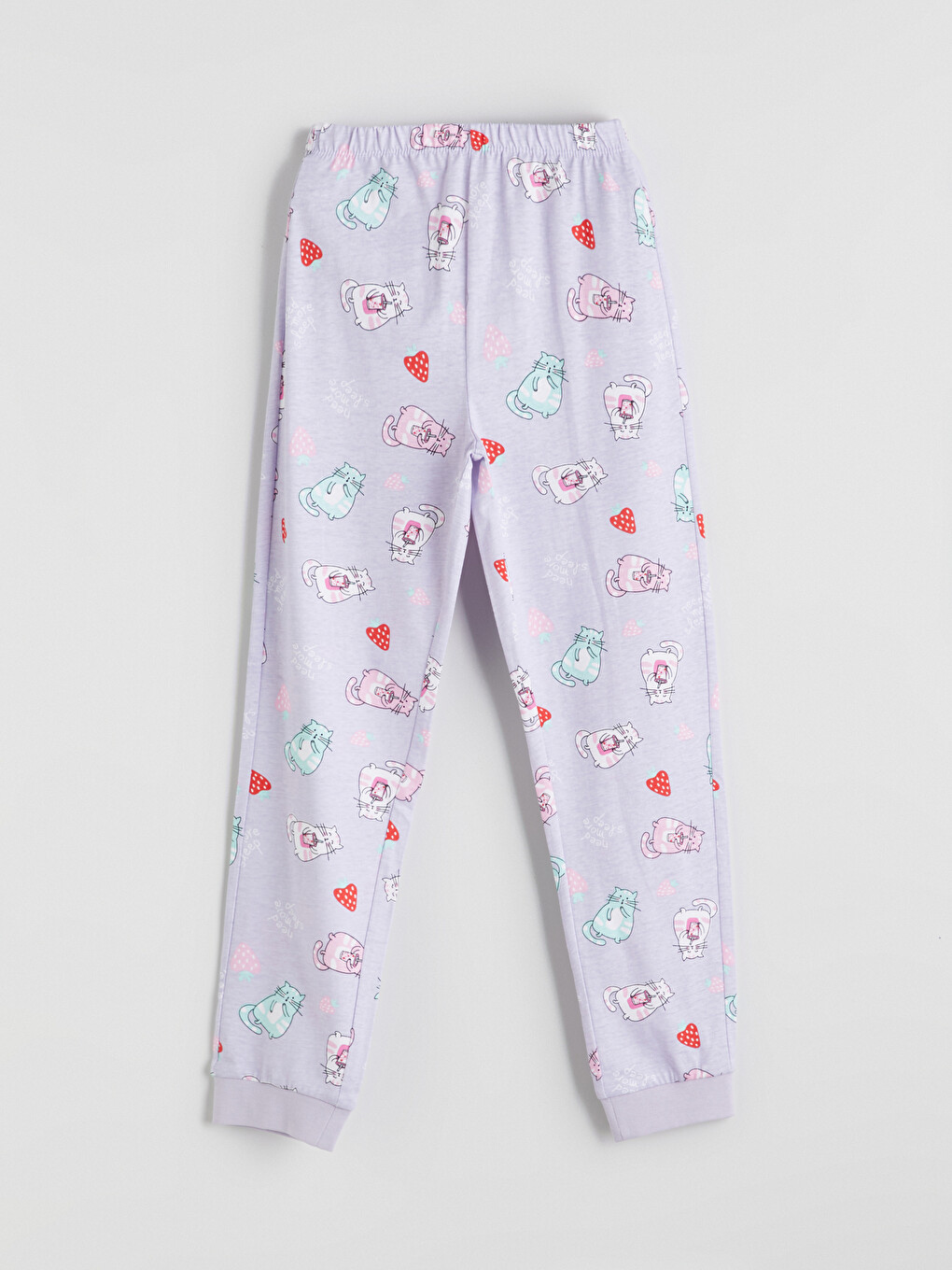 Lila Beli Lastikli Kız Çocuk Pijama Alt-1