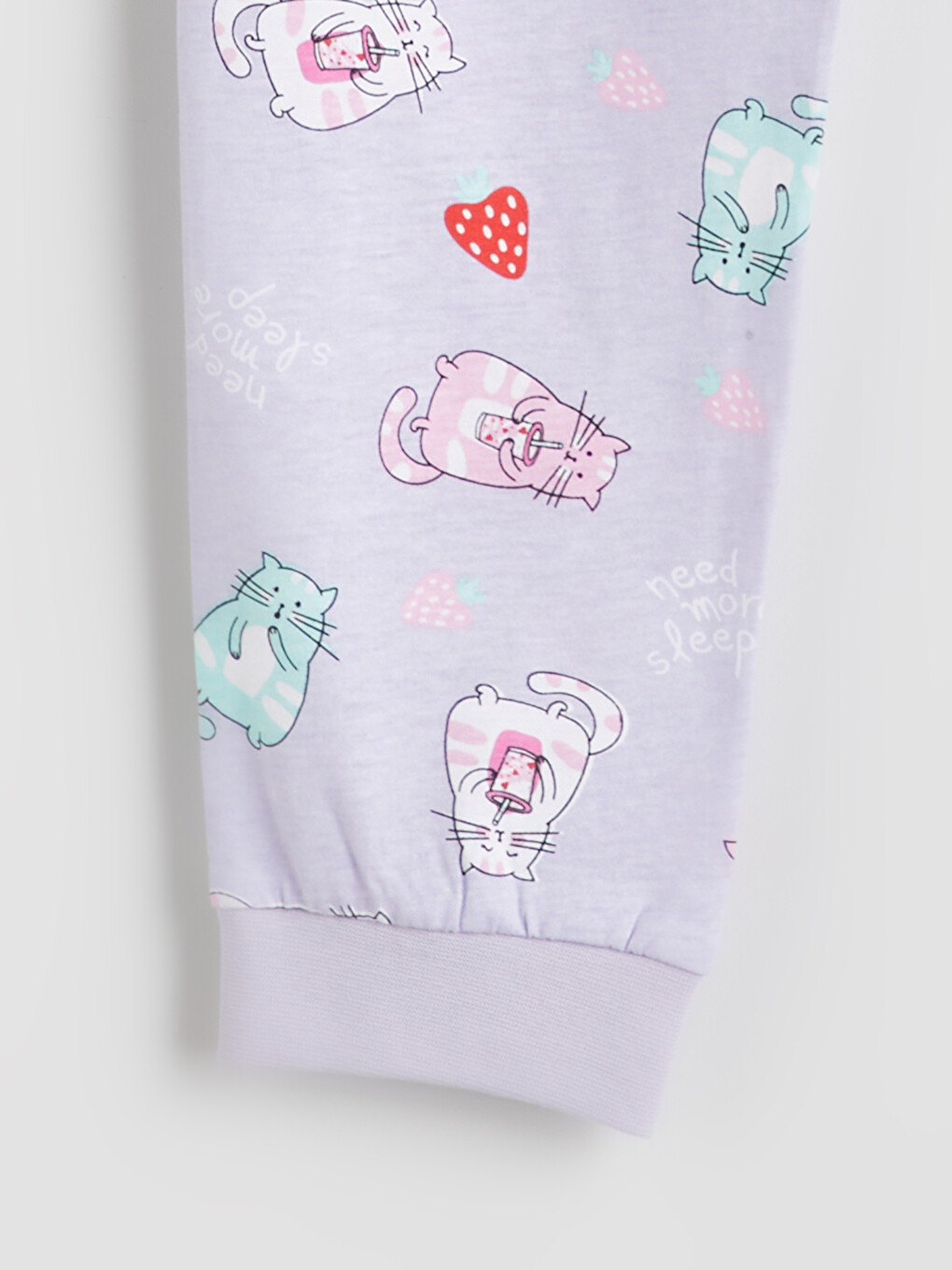 Lila Beli Lastikli Kız Çocuk Pijama Alt-2