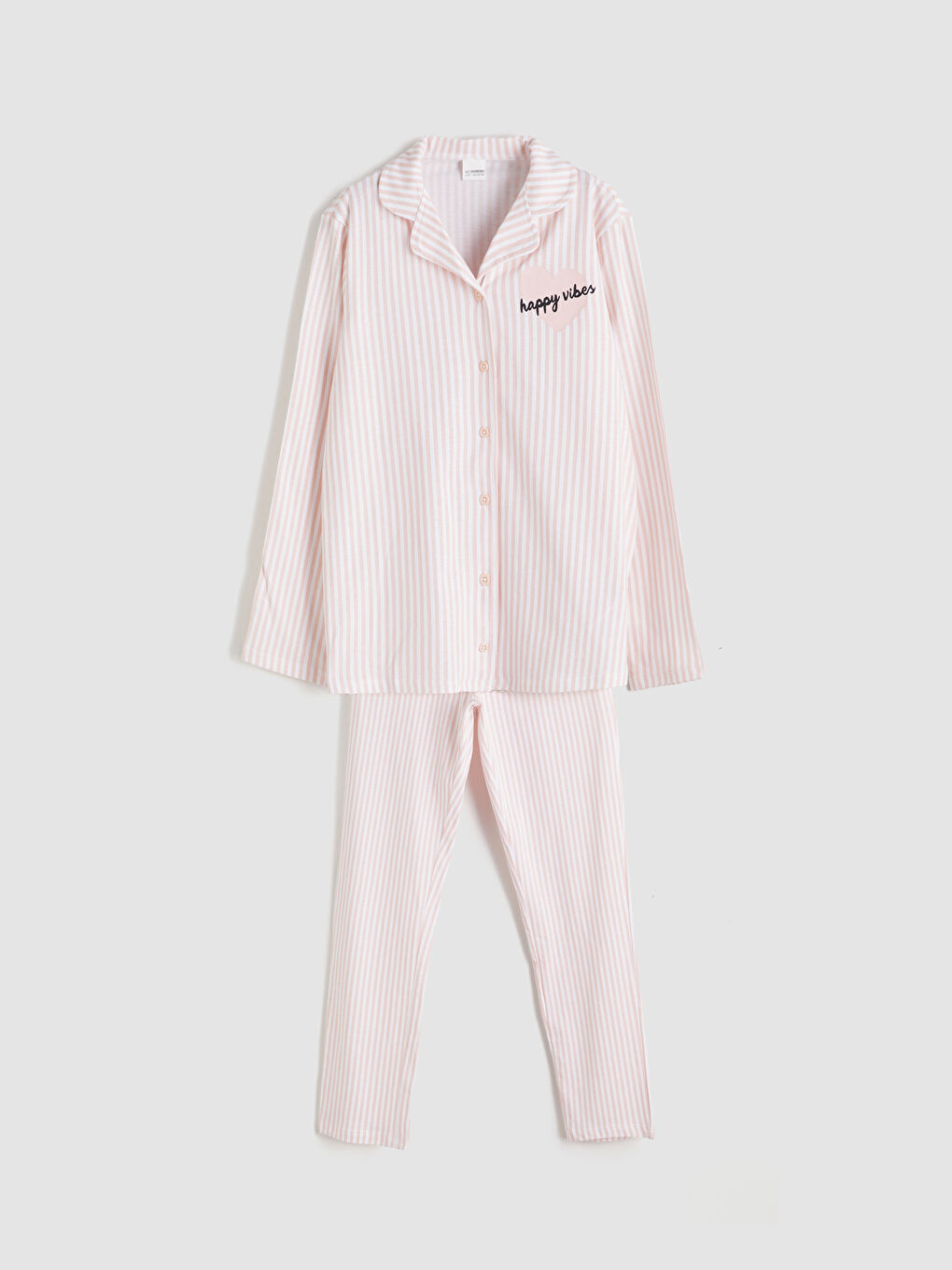 LCW Kids Collared Neck Girls' Pyjama Set -W51091Z4-LU7