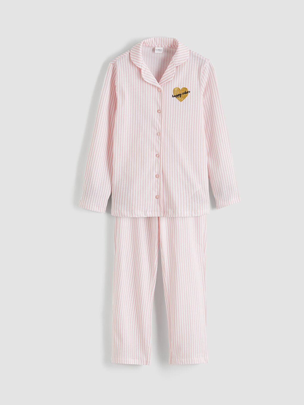 Піжамний комплект для дівчаток з відкладним коміром-2