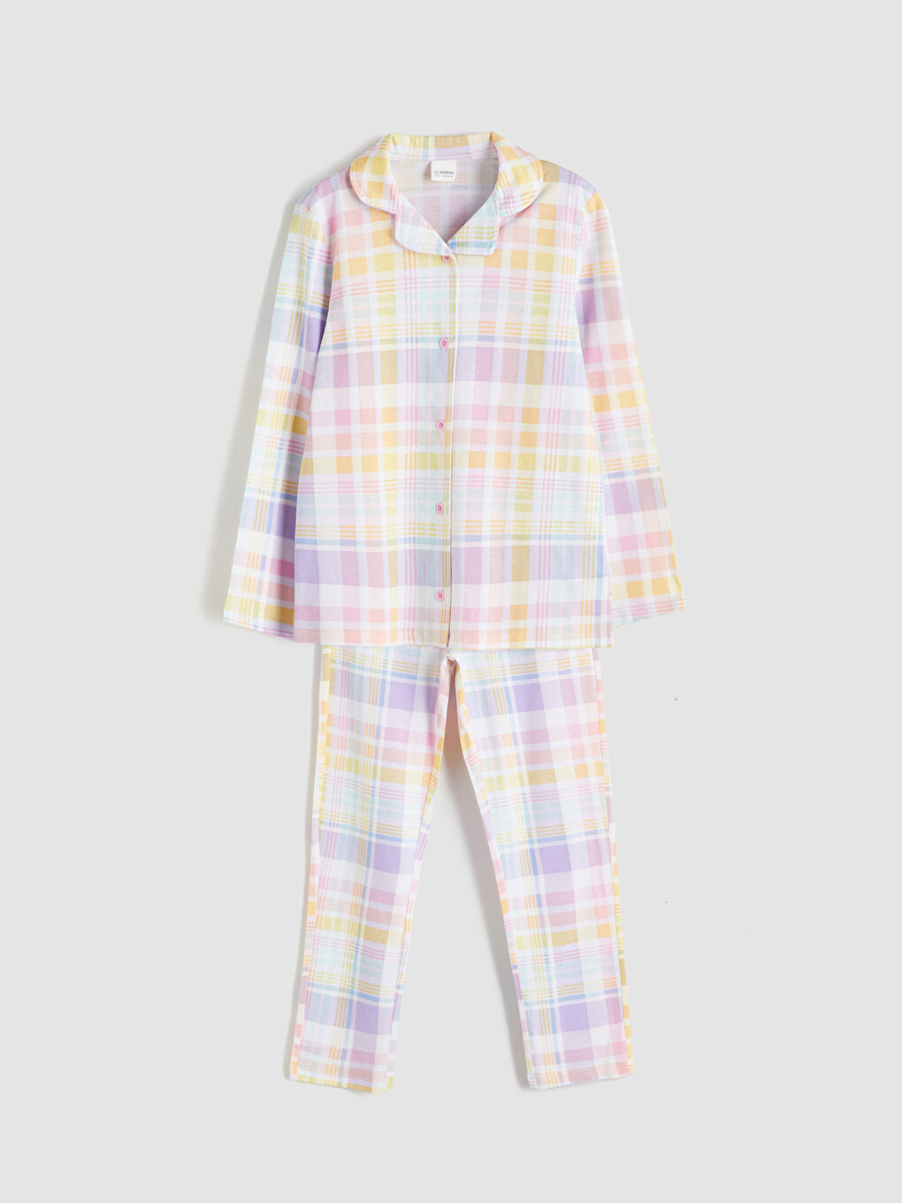 LCW Kids Collared Neck Girls' Pyjama Set -W51094Z4-LU8