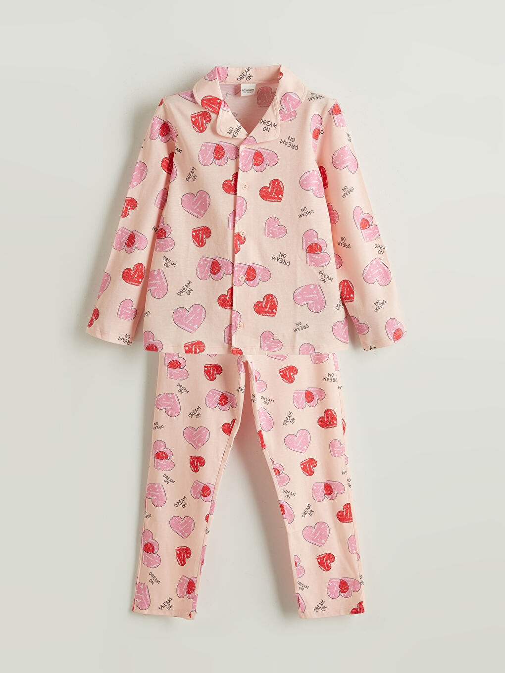 LCW Kids Collared Neck Girls' Pyjama Set -W51102Z4-LSZ