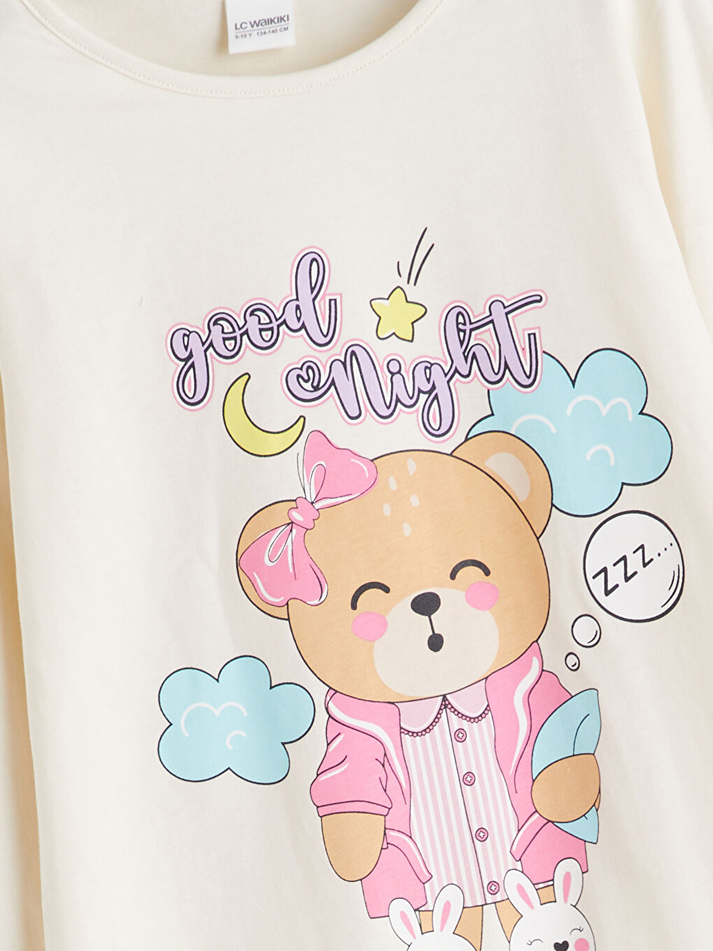 LCW Kids Crew Neck Girls' Pyjama Set -W51108Z4-FDL