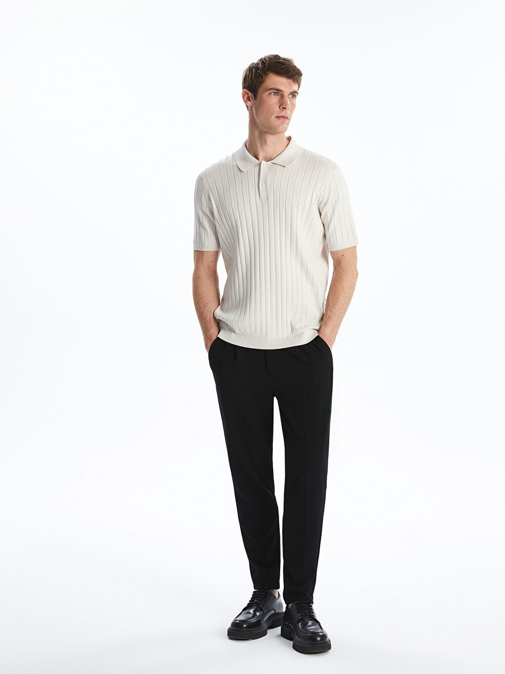 LCW Vision Polo Neck Short Sleeve Men's Knitwear Sweater -W51115Z8-YVP