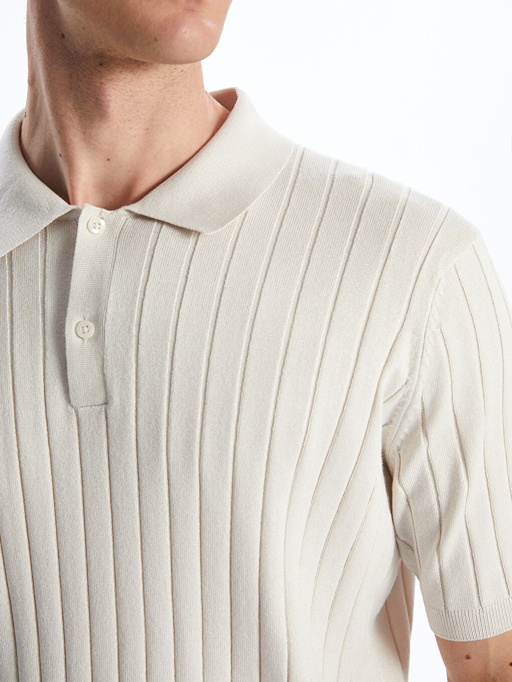 LCW Vision Polo Neck Short Sleeve Men's Knitwear Sweater -W51115Z8-YVP