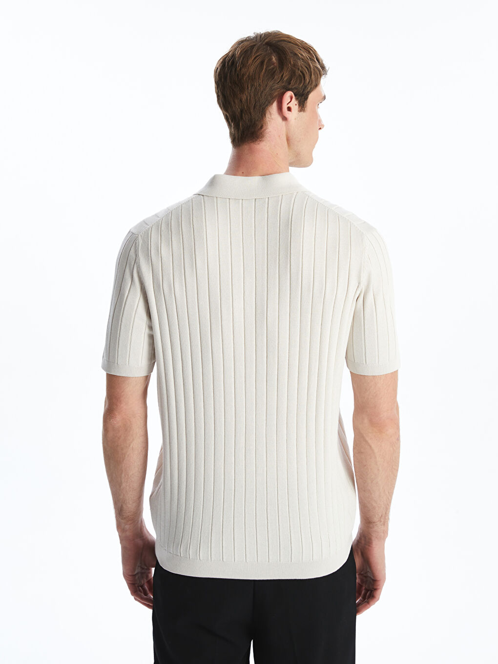 LCW Vision Polo Neck Short Sleeve Men's Knitwear Sweater -W51115Z8-YVP
