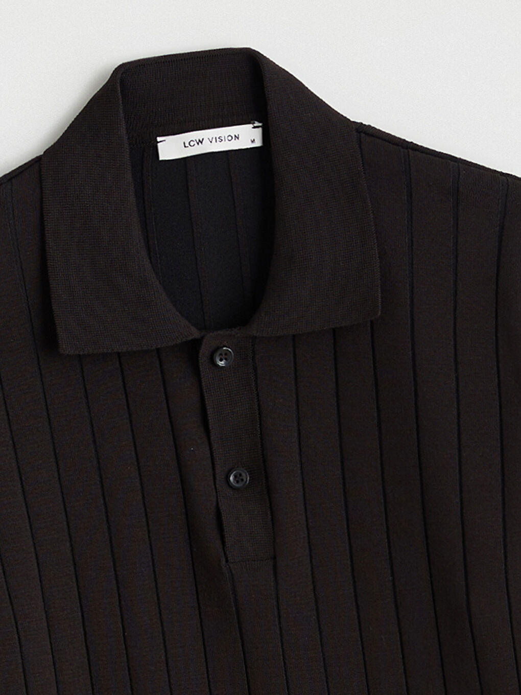 Kahverengi Polo Yaka Kısa Kollu Erkek Triko Kazak-5