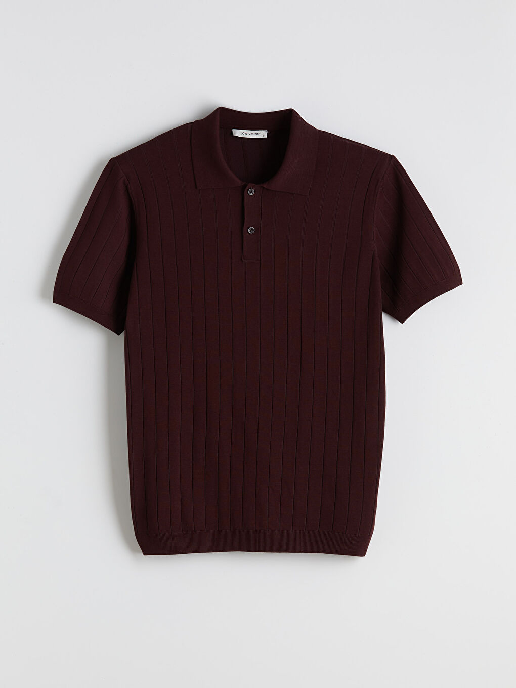 Bordo Polo Yaka Kısa Kollu Erkek Triko Kazak-4
