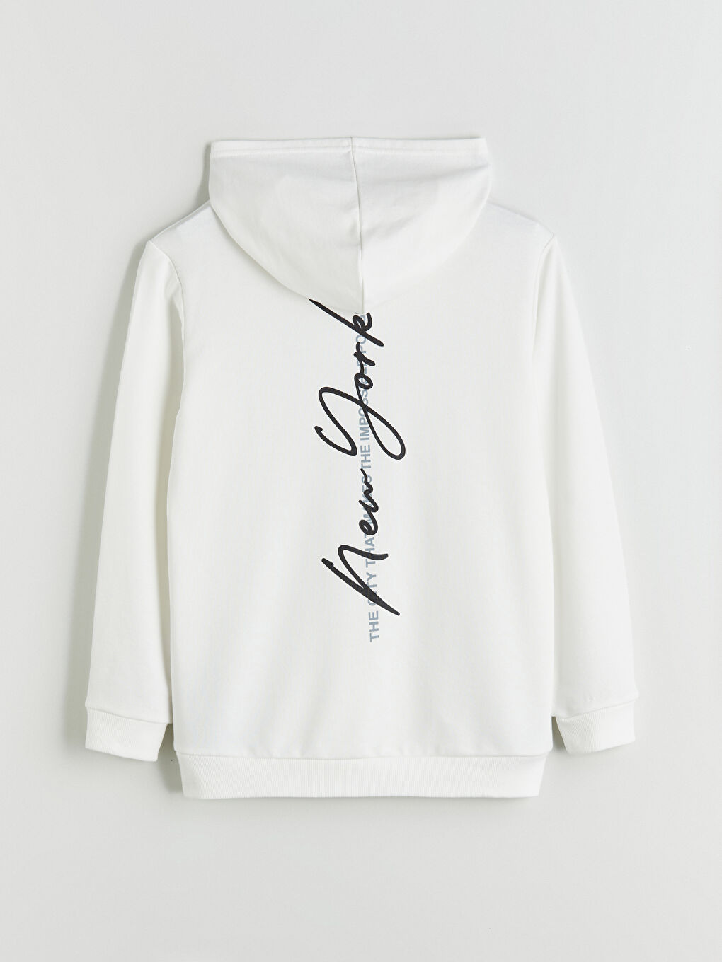 Ekru New York Baskılı Erkek Çocuk Sweatshirt-1