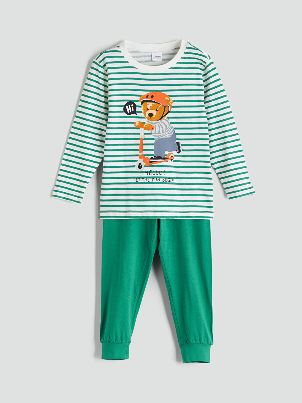 LCW Kids طقم بيجامة للأولاد بطبعة بياقة دائرية -W51125Z1-LRA