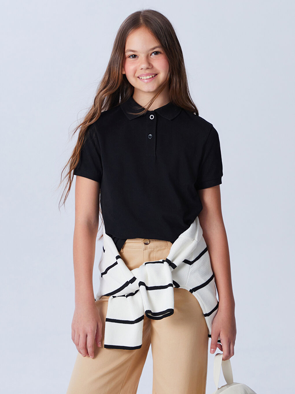 LCW Kids تي شيرت بنات بكول بولو -W51131Z4-CVL
